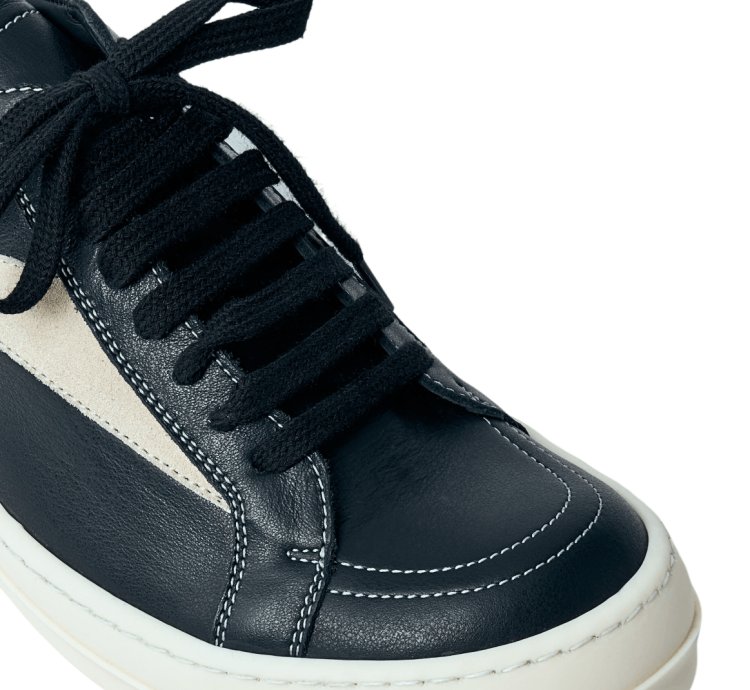 Rick Owens Hollywood Vintage Black Milk Calf Sneakers New