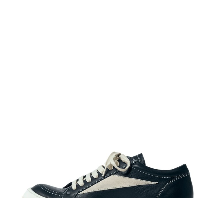 Rick Owens Hollywood Vintage Black Milk Calf Sneakers New
