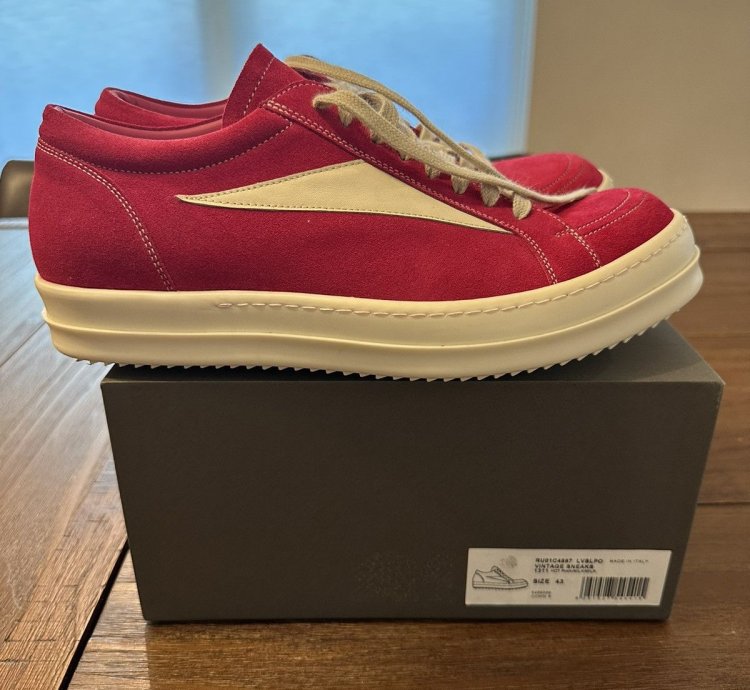 Rick Owens Hot Pink Milk Vintage Sneaks New in Box NIB DS