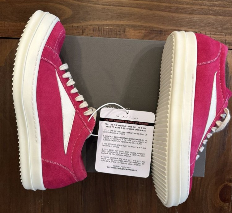 Rick Owens Hot Pink Milk Vintage Sneaks New in Box NIB DS