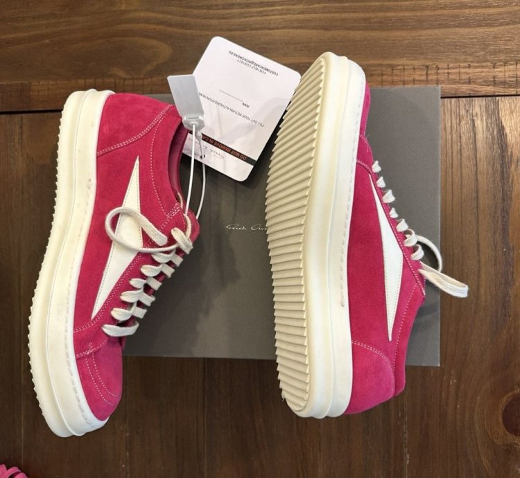 Rick Owens Hot Pink Milk Vintage Sneaks New in Box NIB DS