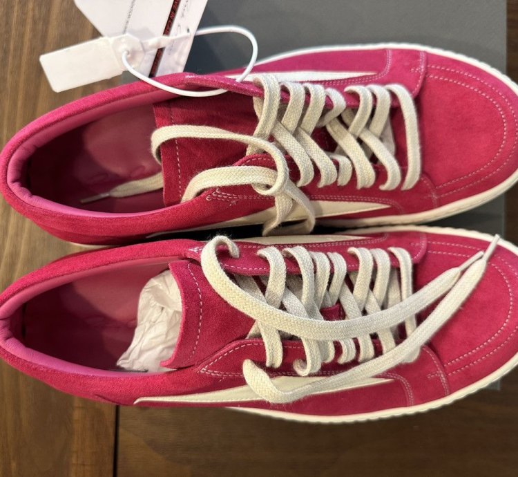 Rick Owens Hot Pink Milk Vintage Sneaks New in Box NIB DS