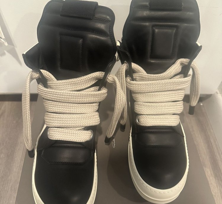 Rick Owens jumbo lace geobaskets black milk size 42