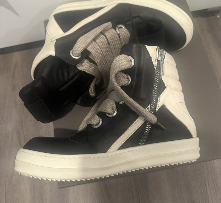 Rick Owens jumbo lace geobaskets black milk size 42