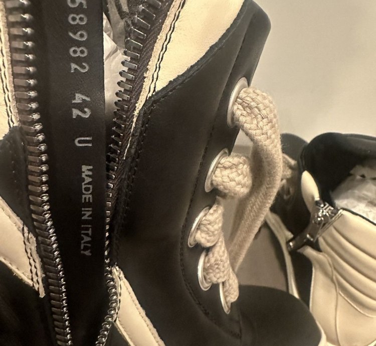 Rick Owens jumbo lace geobaskets black milk size 42