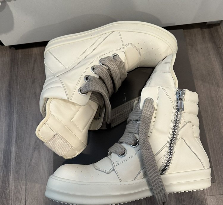Rick Owens Jumbo Lace Geobaskets Milk Size 44