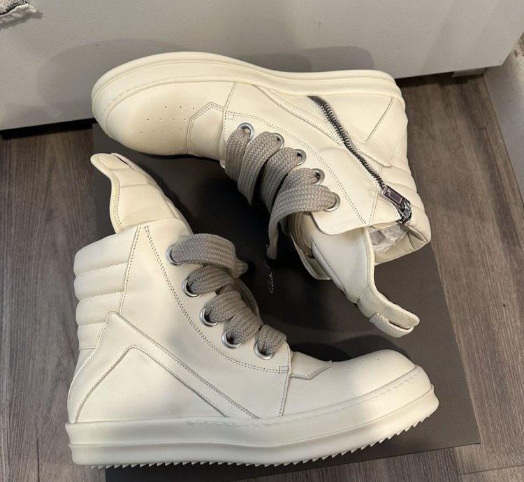 Rick Owens Jumbo Lace Geobaskets Milk Size 44