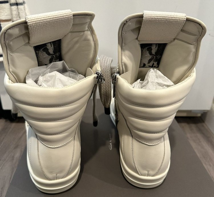Rick Owens Jumbo Lace Geobaskets Milk Size 44