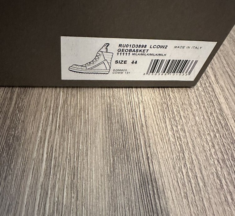 Rick Owens Jumbo Lace Geobaskets Milk Size 44
