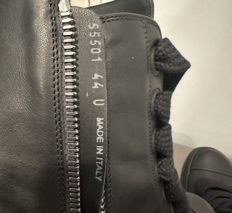 Rick owens jumbo lace Ramones High triple black size 44