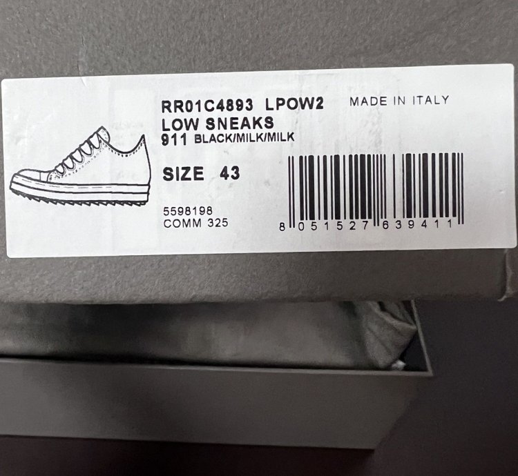 RICK OWENS JUMBO LACE RAMONES LOW SNEAKER