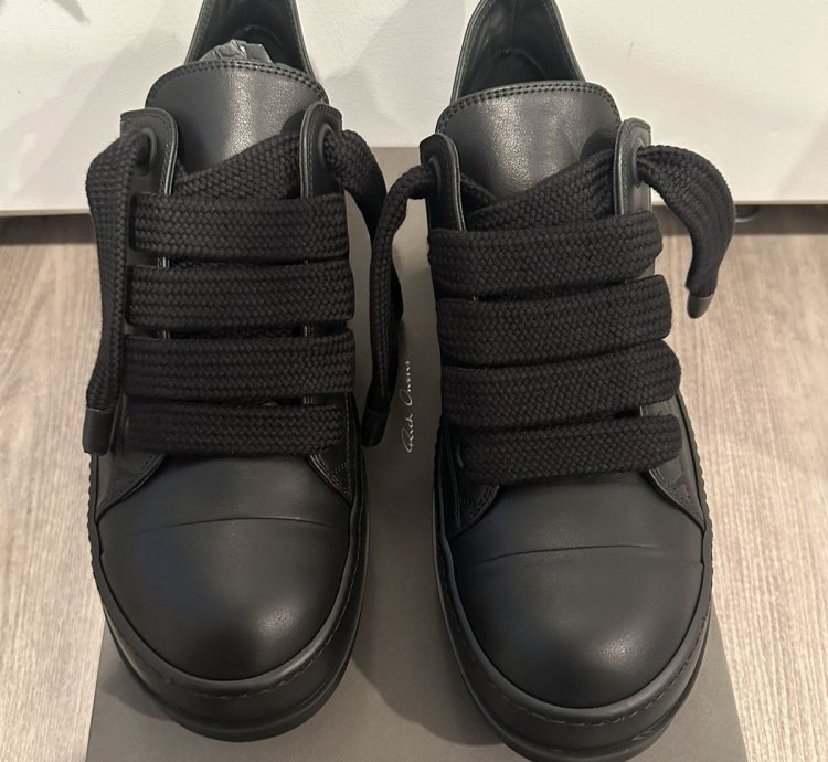 Rick Owens jumbo lace ramones low triple black size 45