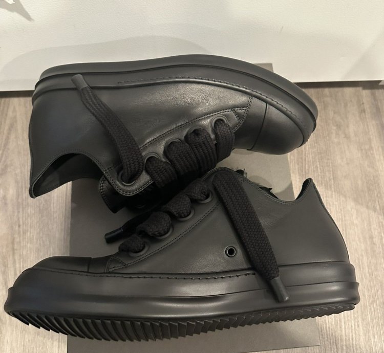 Rick Owens jumbo lace ramones low triple black size 45