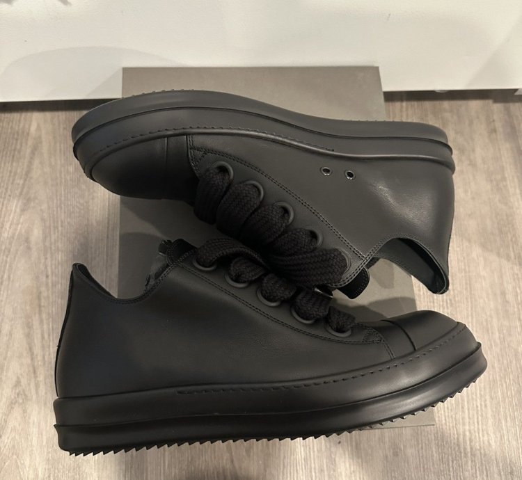 Rick Owens jumbo lace ramones low triple black size 45