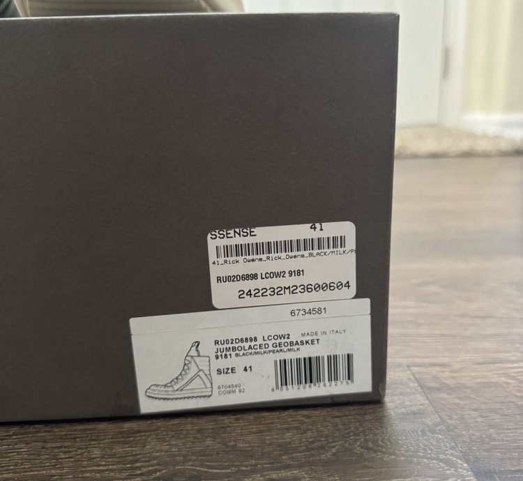 RICK OWENS JUMBO LACED GEOBASKET