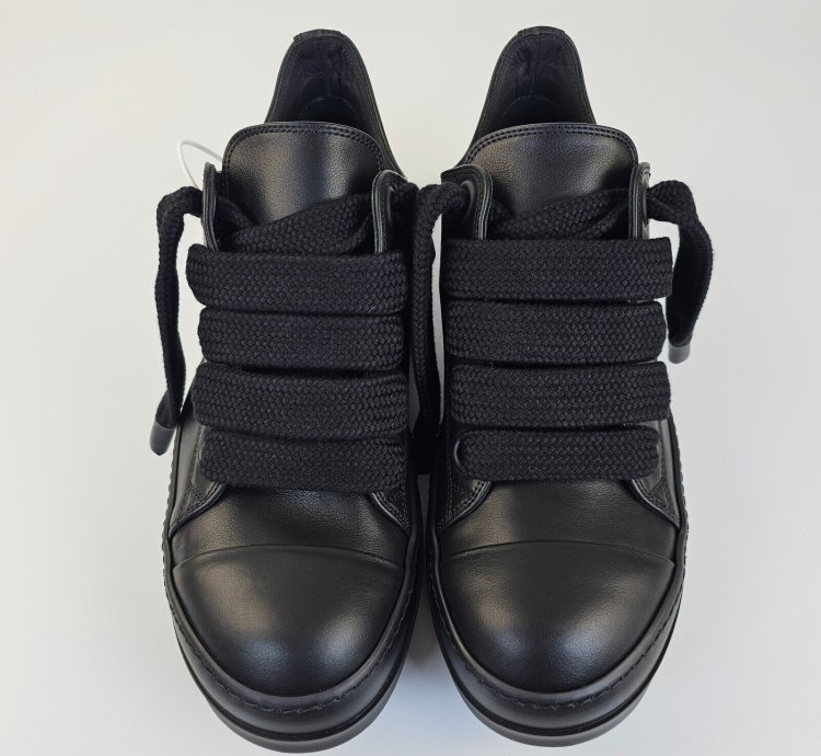 Rick Owens Jumbo Laces Black Low Top Sneakers New 44 5