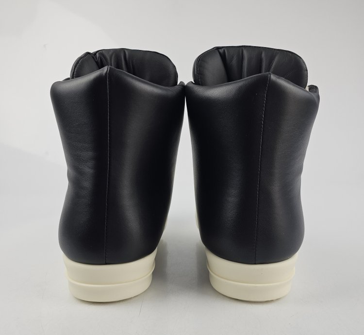 Rick Owens Jumbo Laces High Top Black Milk Sneakers New 42