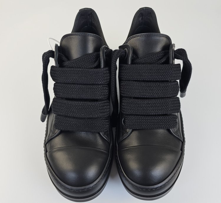 Rick Owens Jumbo Laces Lido Black Sneakers New 42