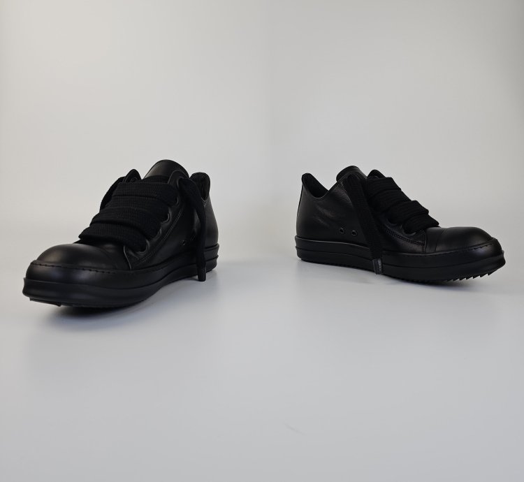 Rick Owens Jumbo Laces Lido Black Sneakers New 42