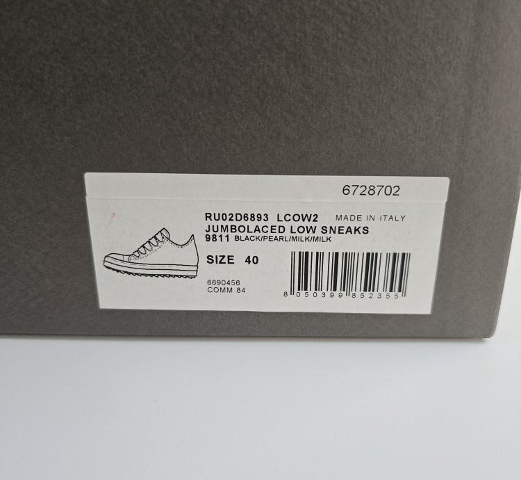Rick Owens Jumbolaced Porterville Black Sneakers New 40
