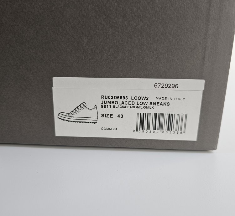 Rick Owens Jumbolaced Porterville Black Sneakers New 43