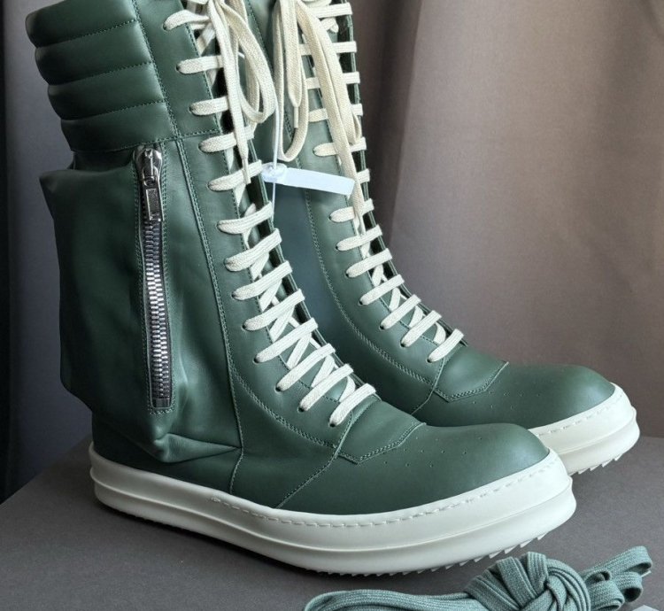 Rick Owens Leather Cargobasket in Teal