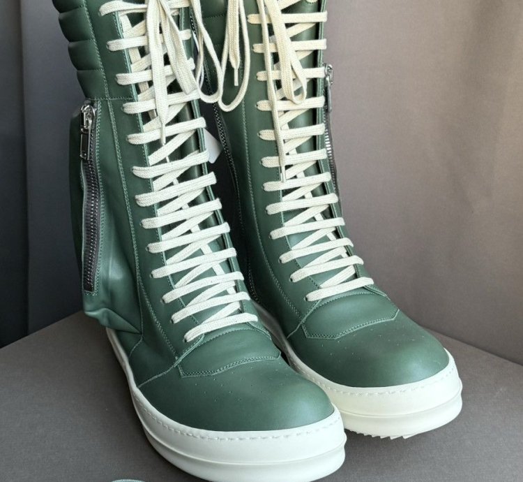 Rick Owens Leather Cargobasket in Teal