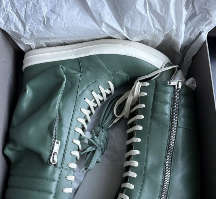 Rick Owens Leather Cargobasket in Teal
