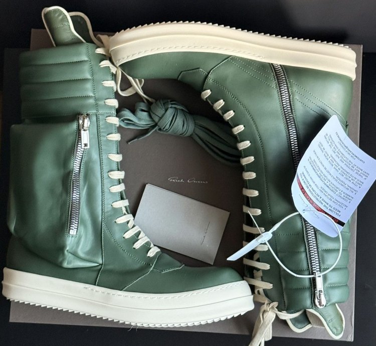 Rick Owens Leather Cargobasket in Teal