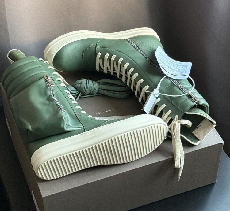 Rick Owens Leather Cargobasket in Teal