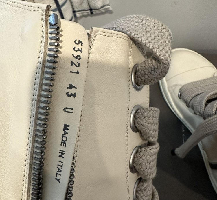 Rick owens leather jumbo lace Ramones High Milk Size 43