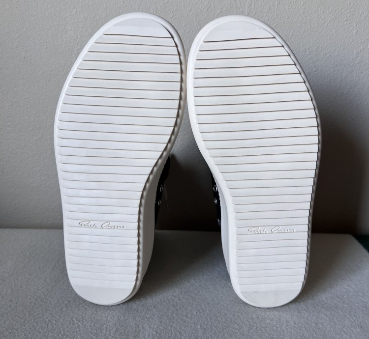 Rick Owens Leather Mega Bumper Ramones in Black