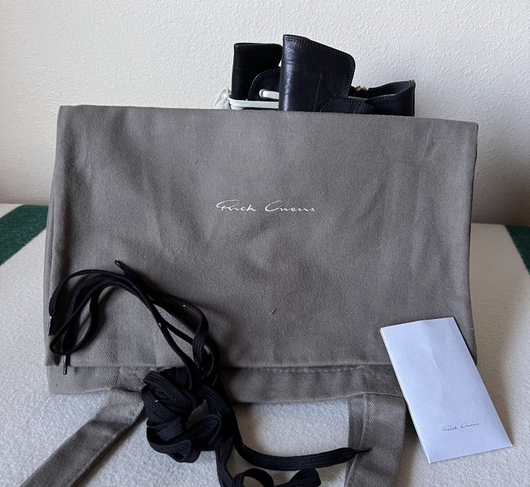 Rick Owens Leather Mega Bumper Ramones in Black