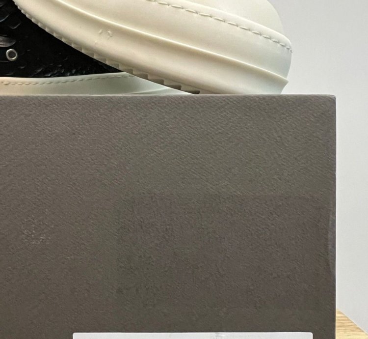 RICK OWENS LEATHER PYTHON BLACK MILK RAMONES LOW SNEAKERS
