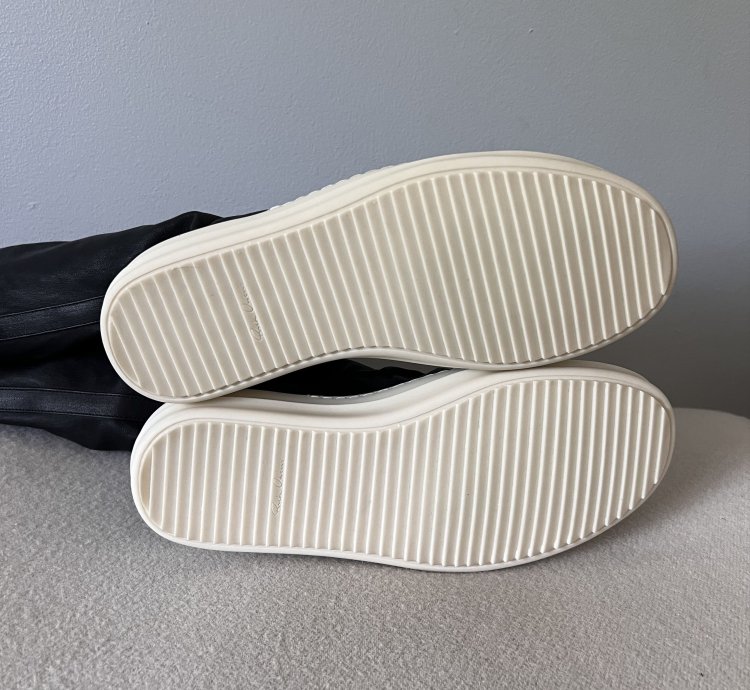 Rick Owens Leather Sock Ramones in Black