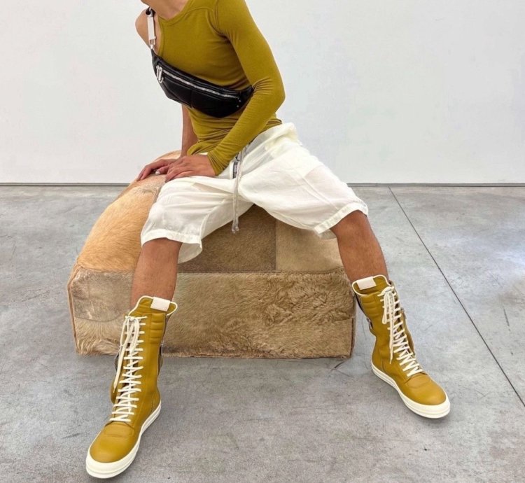 RICK OWENS LEATHER SULPHATE MILK CARGOBASKETS