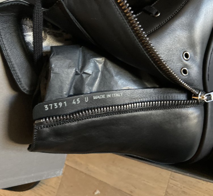 Rick Owens leather zip high top sneakers black on black