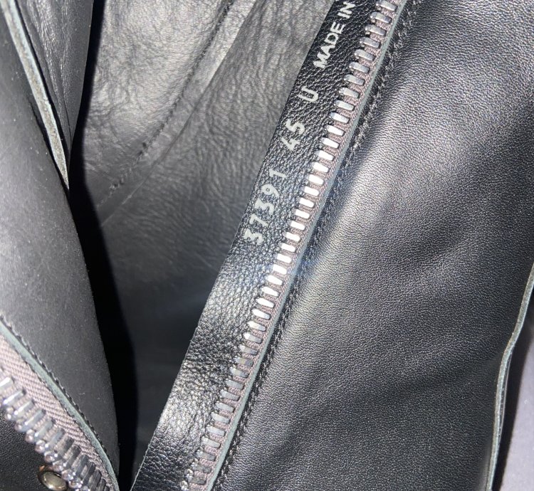 Rick Owens leather zip high top sneakers black on black