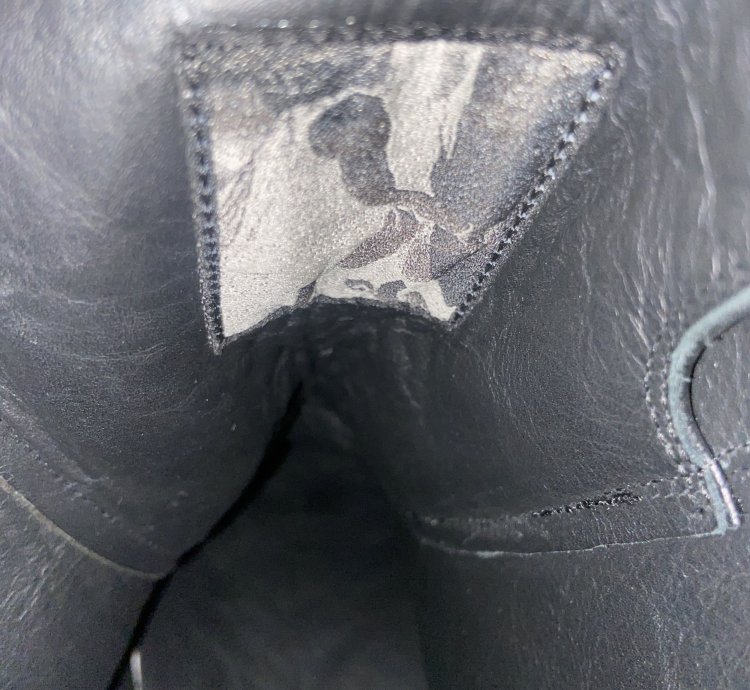 Rick Owens leather zip high top sneakers black on black