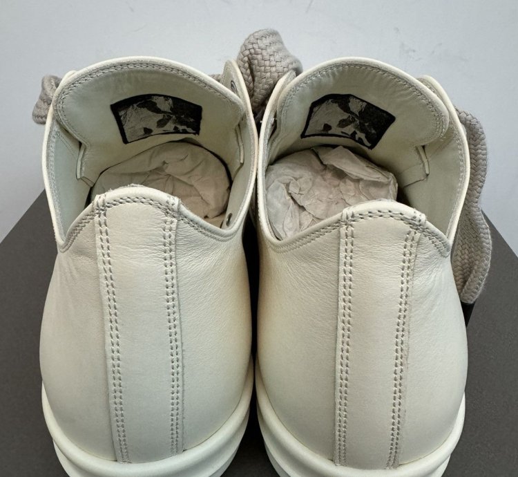 RICK OWENS LIDO MILK JUMBO LACES RAMONES LOW SNEAKERS