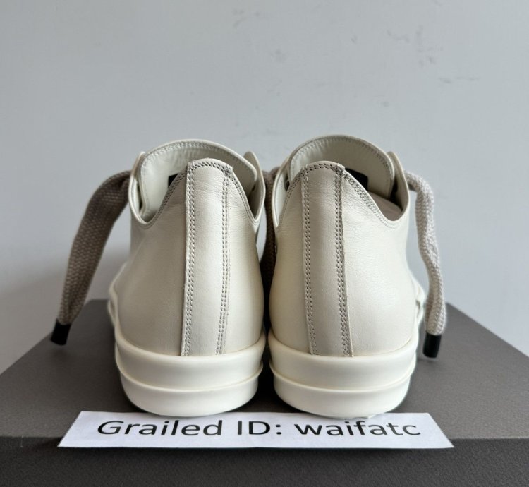RICK OWENS LIDO MILK JUMBO LACES RAMONES LOW SNEAKERS