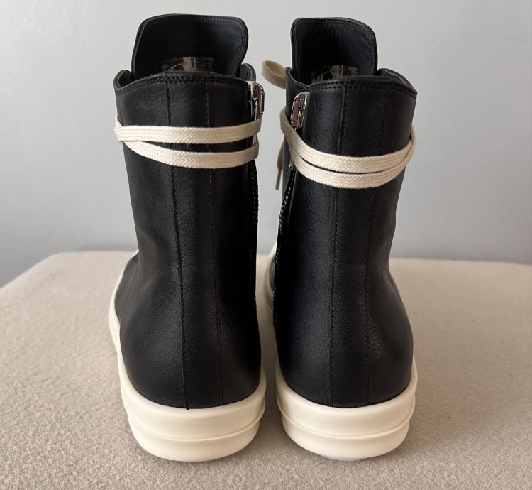 Rick Owens LIDO Ramones Hi in Black Leather