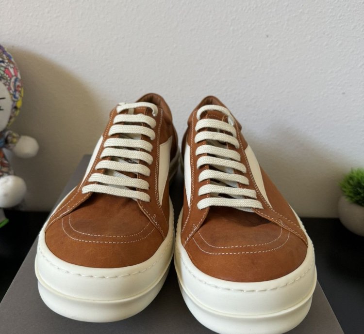 Rick Owens Lido Vintage Sneakers in Clay Milk