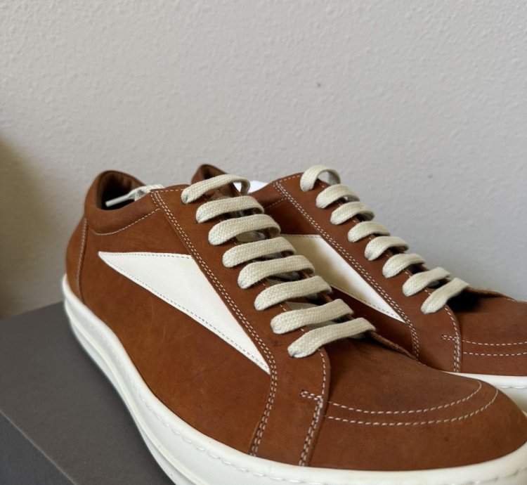 Rick Owens Lido Vintage Sneakers in Clay Milk
