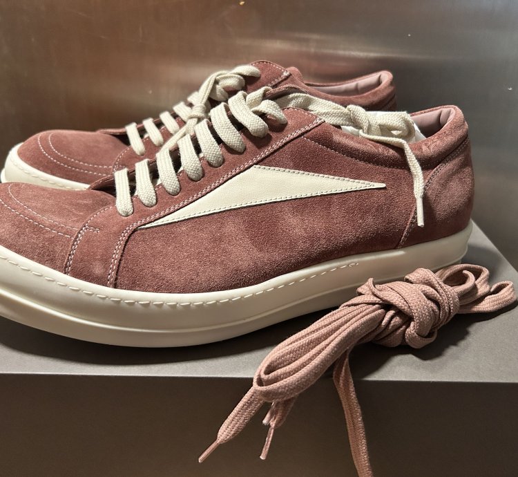 rick owens Lido Vintage Suede Dusty Pink Milk SS24