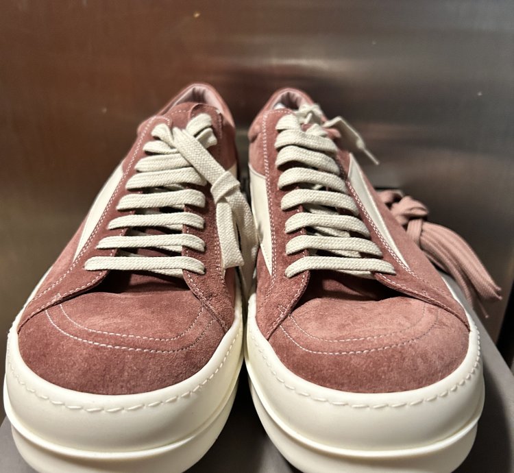 rick owens Lido Vintage Suede Dusty Pink Milk SS24