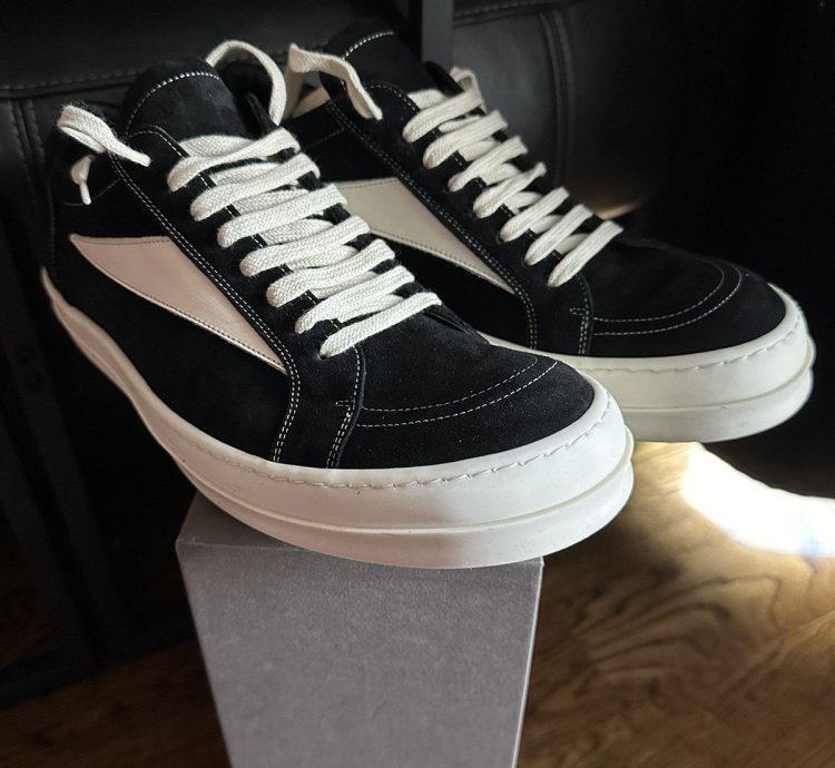 Rick Owens Luxor Black Suede Vintage Sneakers 45