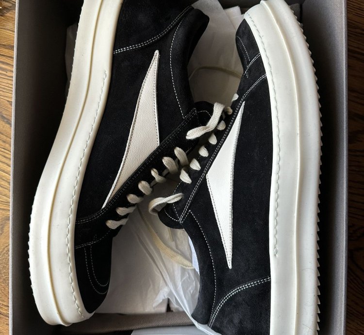 Rick Owens Luxor Black Suede Vintage Sneakers 45