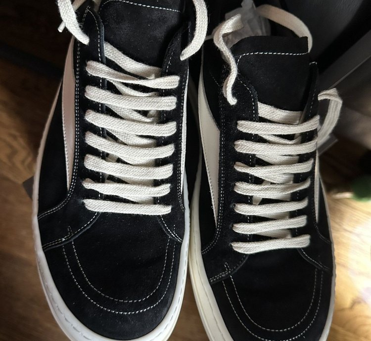 Rick Owens Luxor Black Suede Vintage Sneakers 45