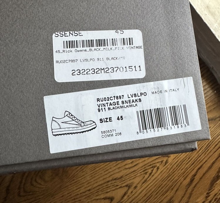 Rick Owens Luxor Black Suede Vintage Sneakers 45